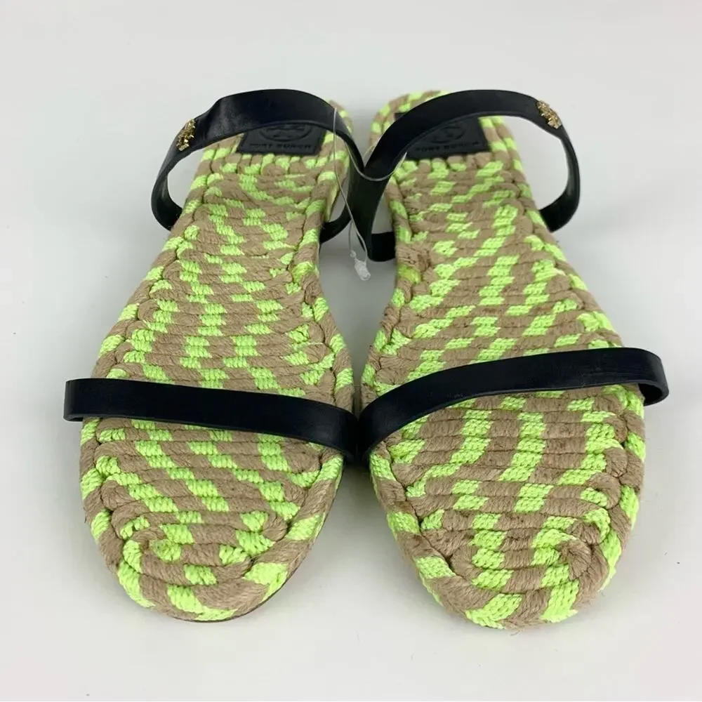 Tory Burch Two Band Flat Espadrille Slide Sandals 8.5 - Picture 6 of 14